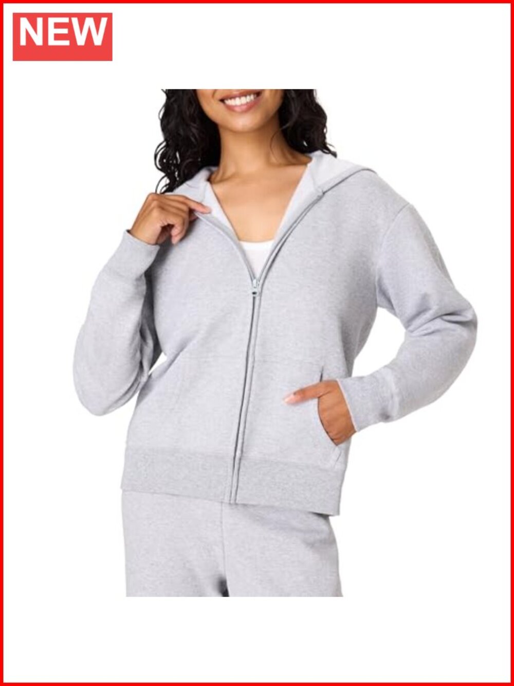 Women's EcoSmart Midweight Fleece Full-Zip Hoodie Sweatshirt with Pockets